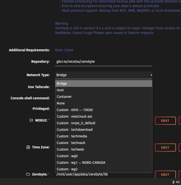 Docker Network Selection Example